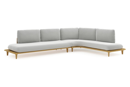 Chaise longue links + 3-zit