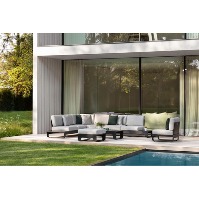 Atessa loungetafel in zwart aluminium - L 117,5 x B 70 x H 30 cm