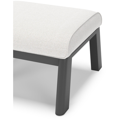 Cirello poef in zwart aluminium met soul optik all weather solica kussen