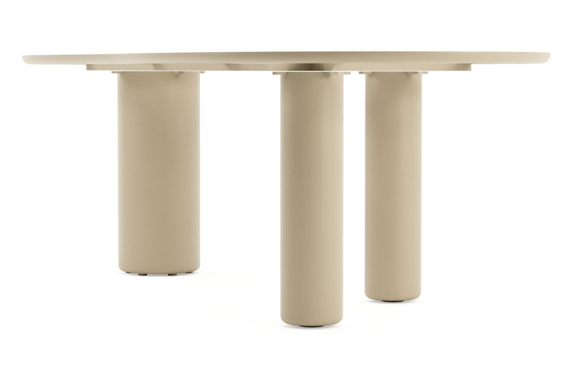 Amico tuintafel organisch in beige aluminium en volkeramiek Taj Mahal - L 240 x B 110 x H 73.5 cm