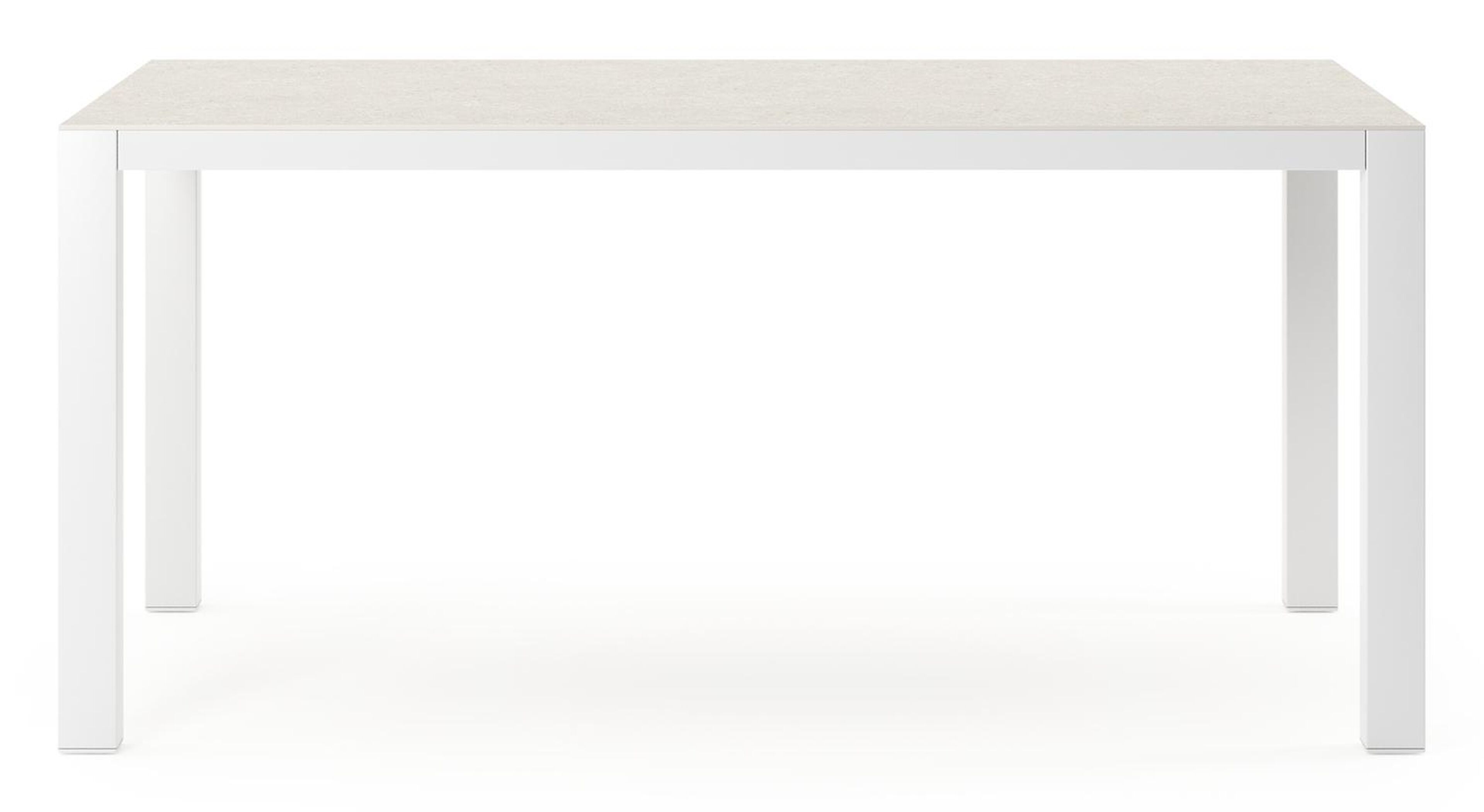 Como tuintafel in wit aluminium en volkeramiek shilin - L 160 x B 100 x H 75 cm