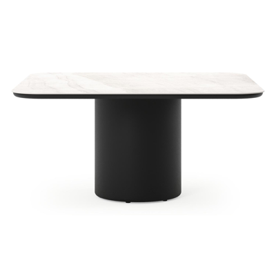 Amico tuintafel afgerond vierkant in zwart aluminium en volkeramiek Taj Mahal - L 148 x B 148 x H 73.5 cm