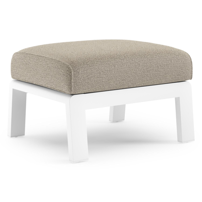 Cosenzo poef in wit aluminium met catania beige all weather cosytica kussen