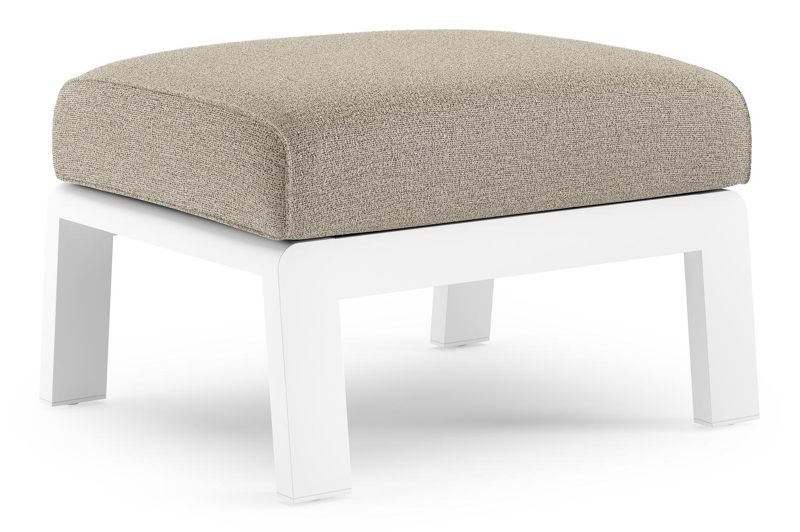 Cosenzo poef in wit aluminium met catania beige all weather cosytica kussen