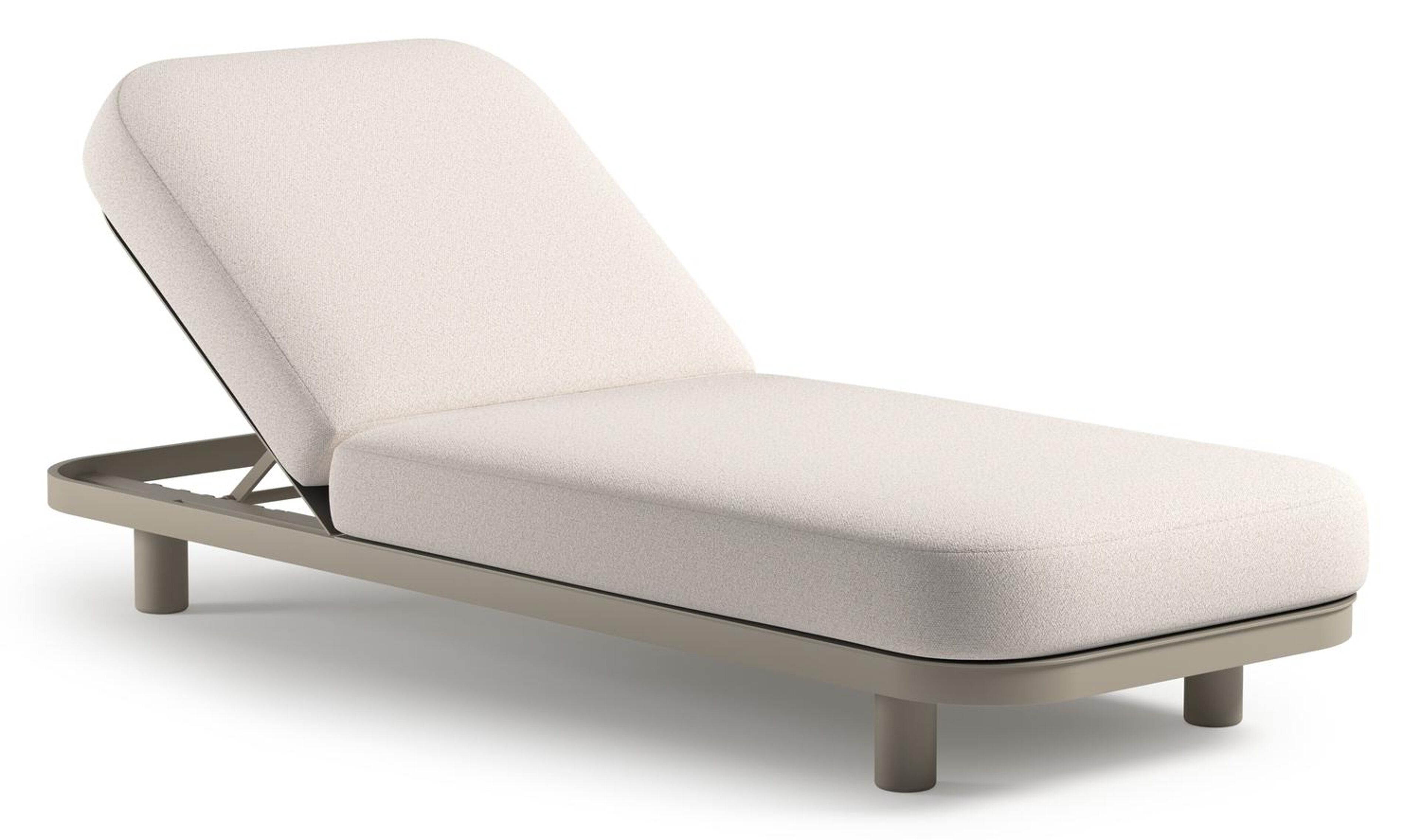 Donato verstelbaar ligbed in beige aluminium met All Weather Solica ego eggshell kussen
