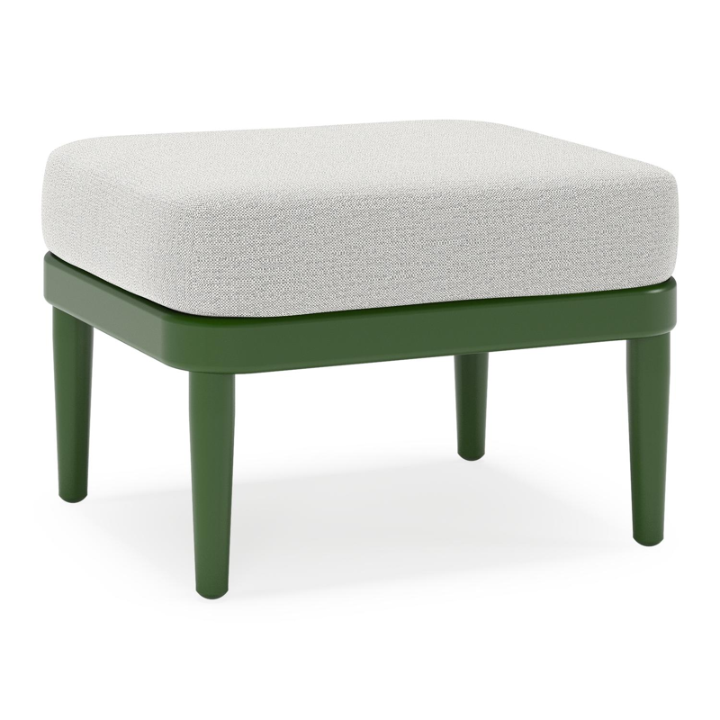 Orso poef in groen aluminium met Savane Nimbus all weather sunbrella® luxe kussen