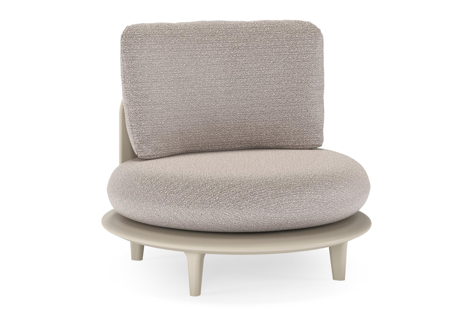 Bomero loungestoel in beige aluminium met wander granite all weather sunbrella® luxe kussen