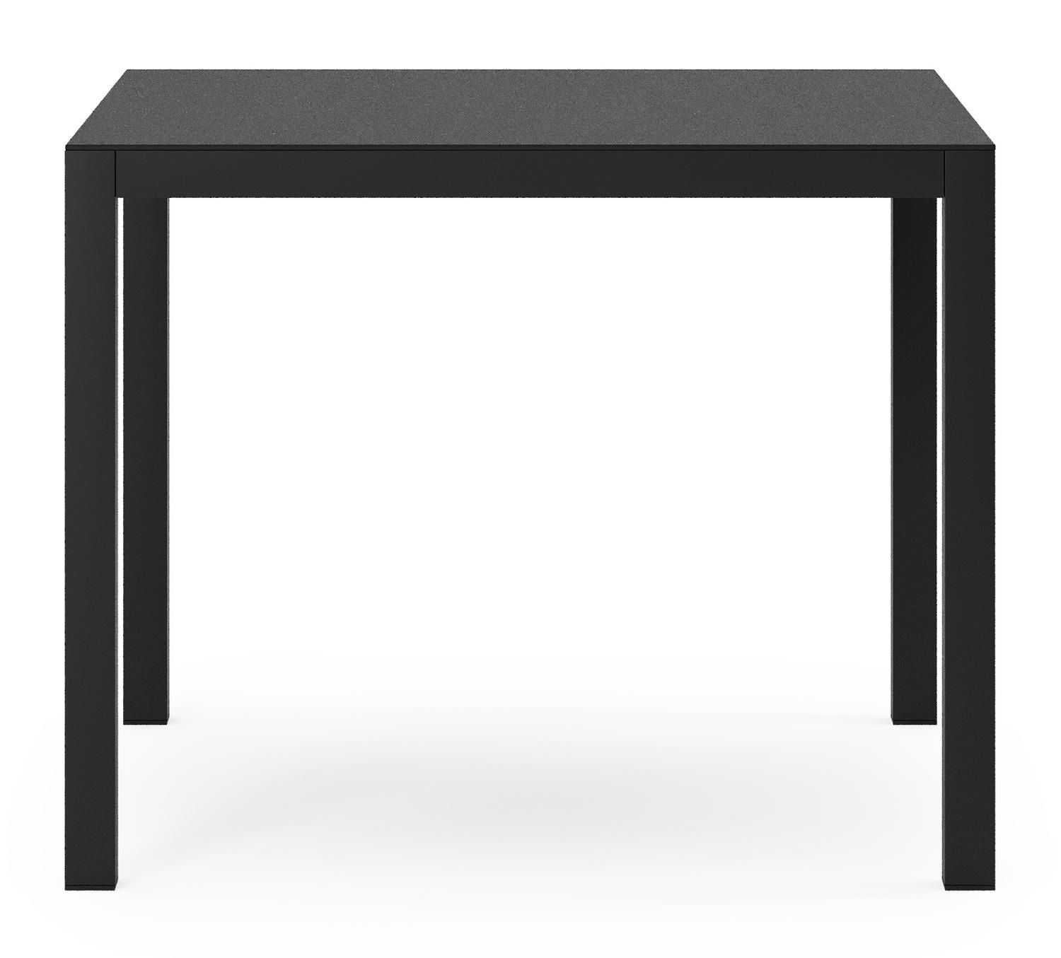 Feltro ensemble de jardin carré en aluminium noir en sintered stone notte minerale avec 4 chaises de jardin Artena