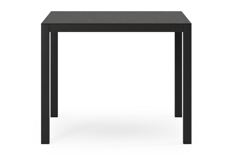 Feltro vierkante tuinset in zwart aluminium en sintered stone notte minerale met 4 Artena tuinstoelen