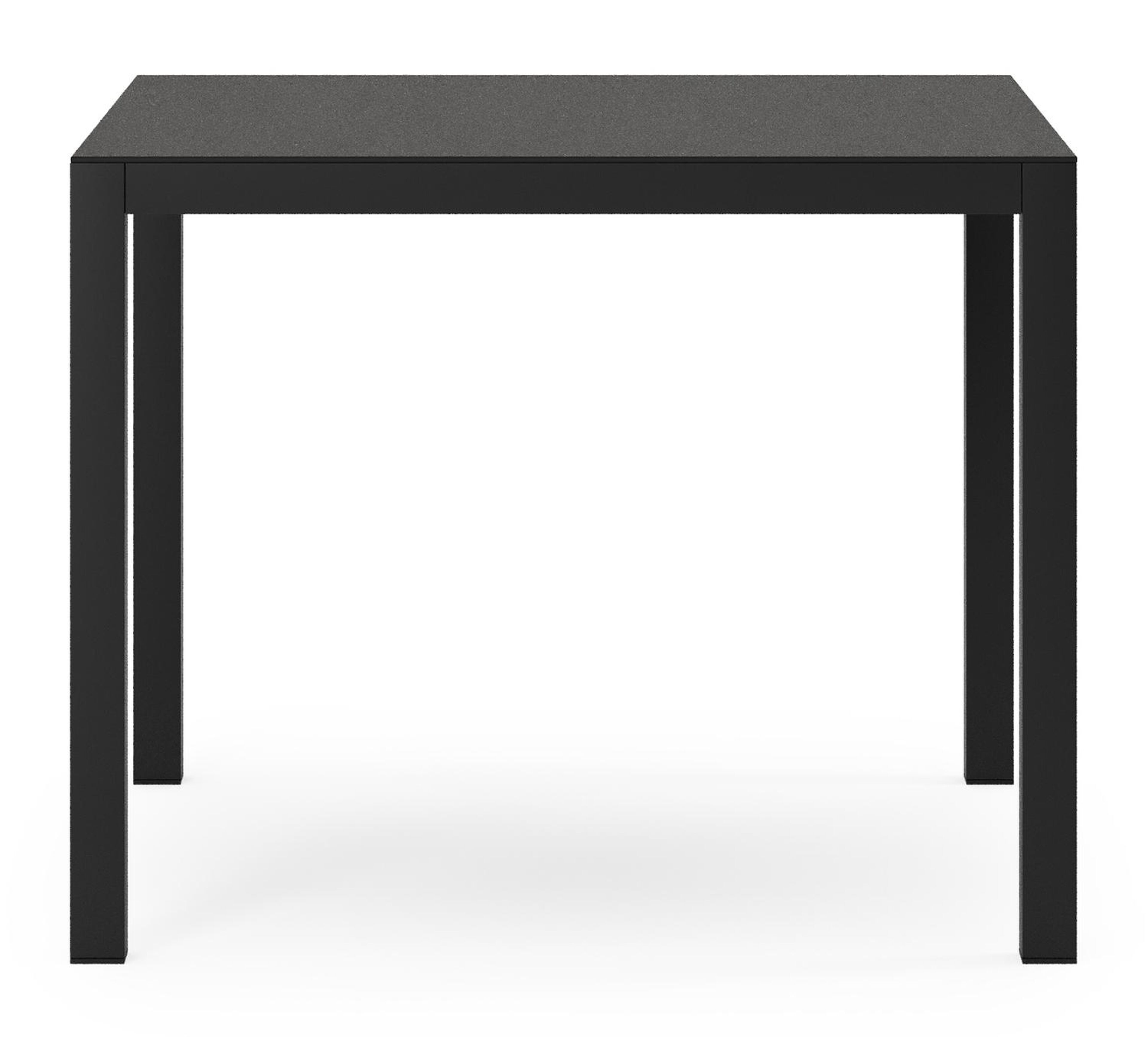 Feltro vierkante tuinset in zwart aluminium en sintered stone notte minerale met 4 Calobra tuinstoelen