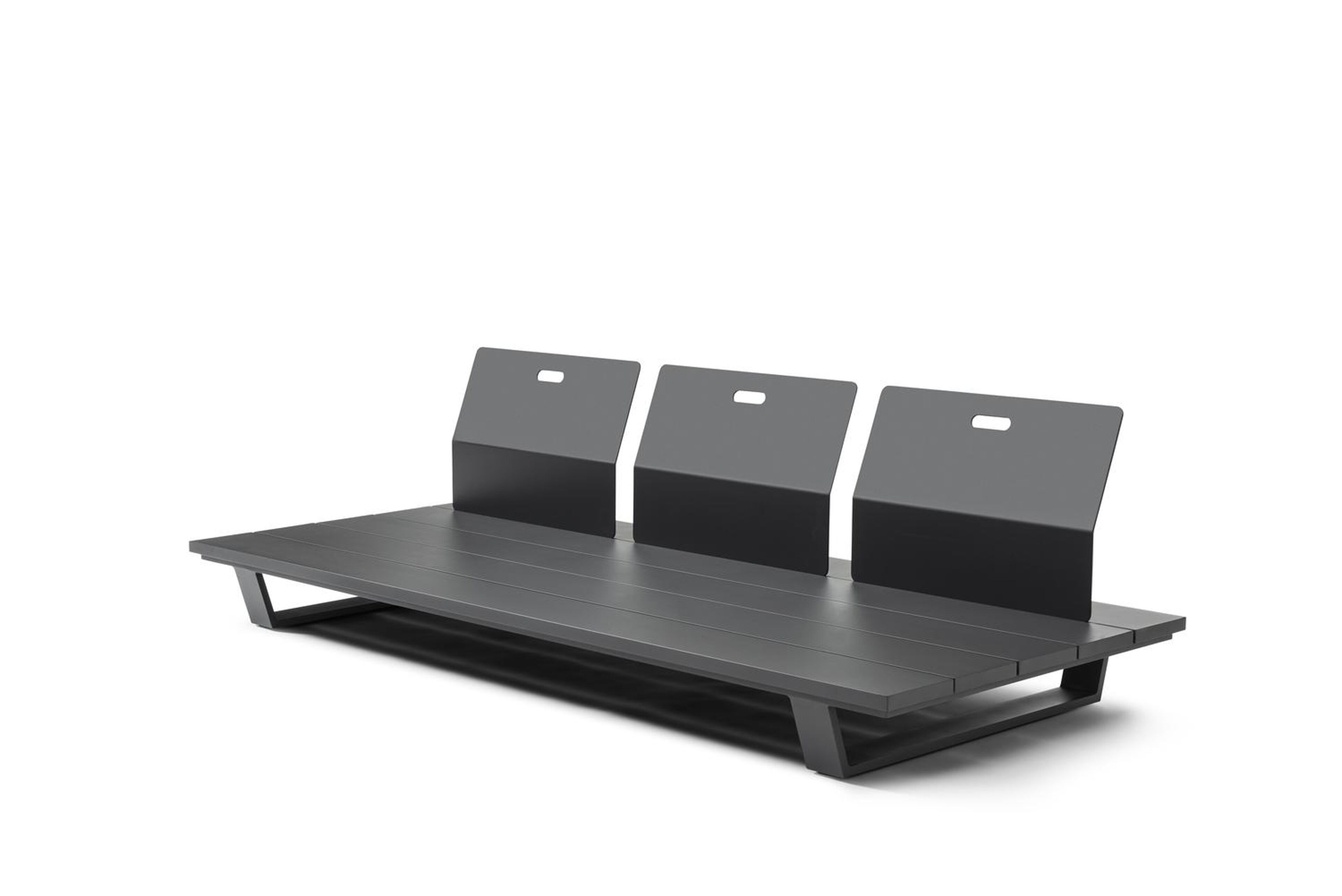 Pagino loungeset in zwart aluminium met chartres sooty Sunbrella luxe kussens 