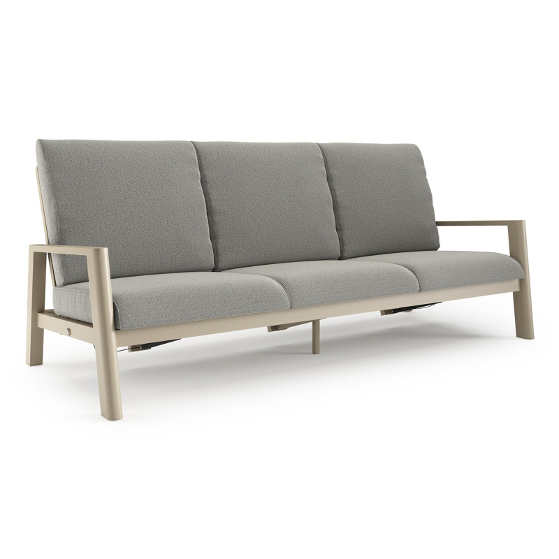 Cirello loungebank in beige aluminium met savane tunder all weather sunbrella® luxe kussen