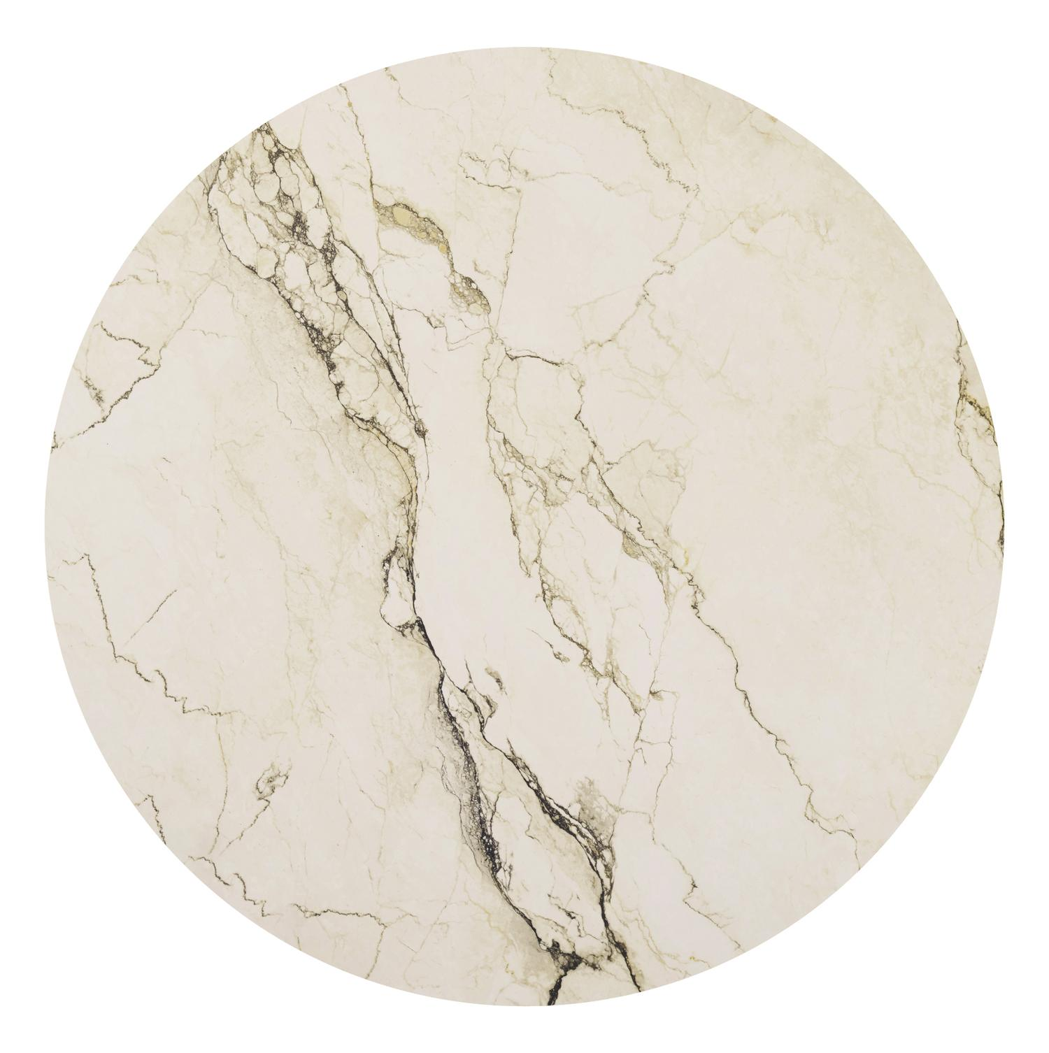 Amico low dining tuintafel rond in zwart aluminium en volkeramiek Colorado Dunes - Dia. 148 x H 61 cm