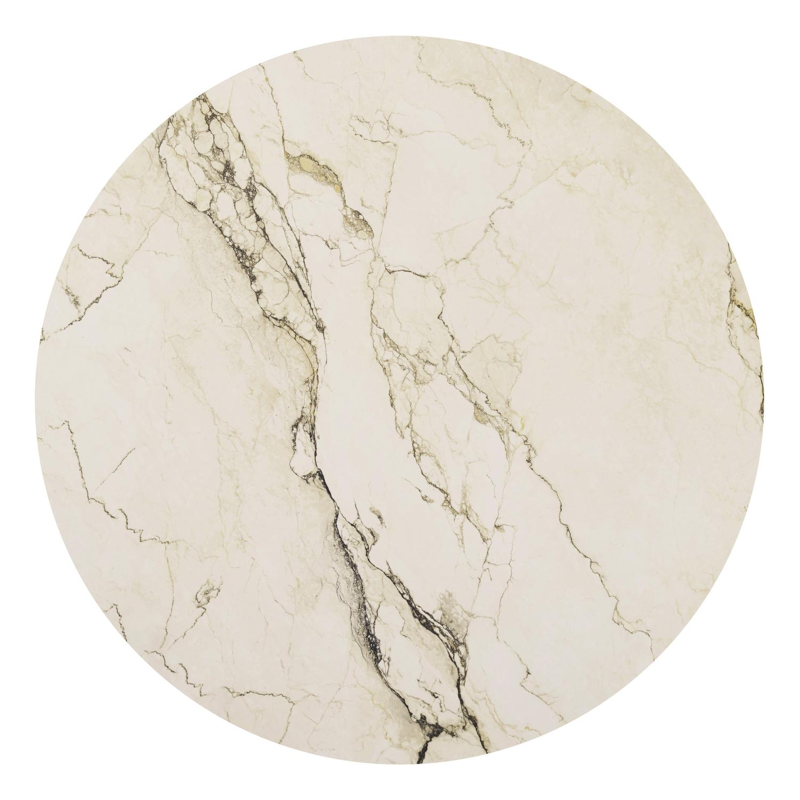 Amico low dining tuintafel rond in zwart aluminium en volkeramiek Colorado Dunes - Dia. 148 x H 61 cm