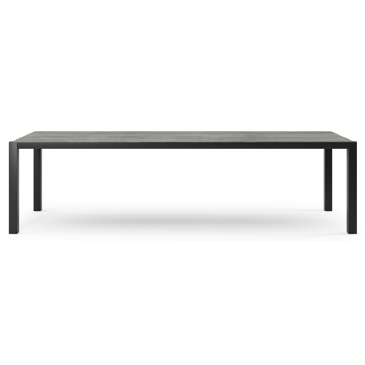 Como tuintafel in zwart aluminium en volkeramiek aspen grey - L 280 x B 110 x H 75 cm