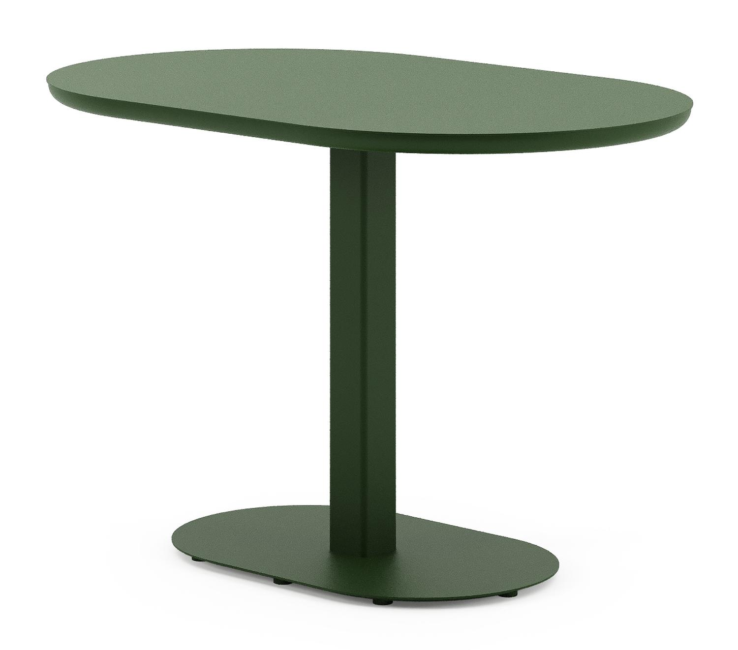 Teramo kantelbare tuintafel rechthoekig afgerond in groen aluminium - L 110 x B 70 x H 74 cm