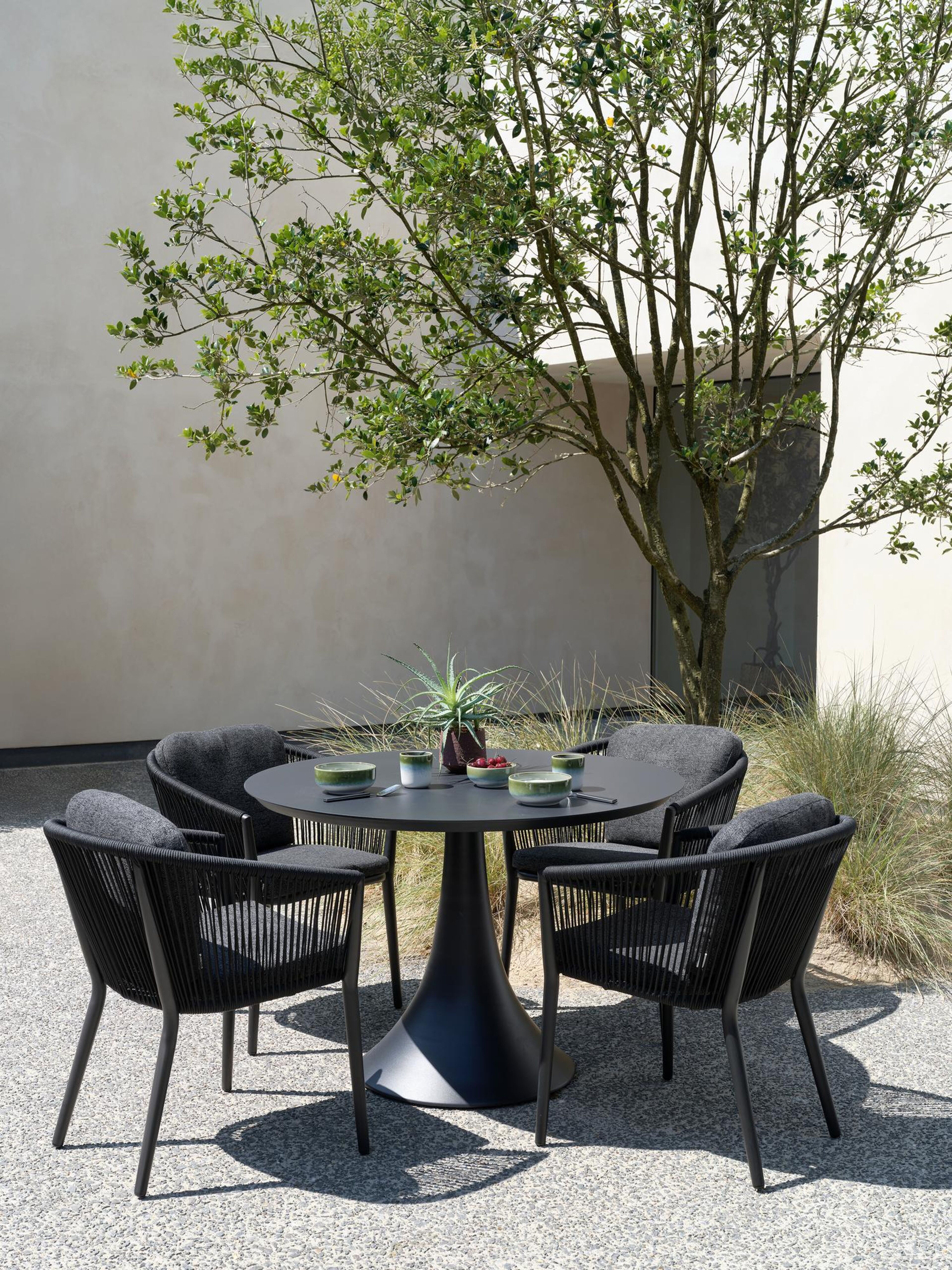 Fano tuintafel in zwart aluminium - Dia. 110 cm