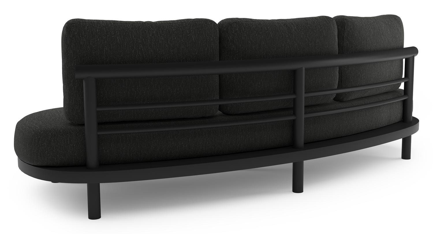 Lindo loungeset in zwart aluminium met sky black weather+ softtouch kussen