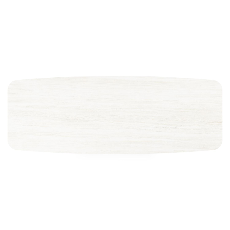 Orso tuintafel bootvorm in zwart aluminium en volkeramiek calista - L 315 x B 115 x H 75 cm