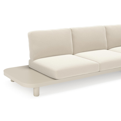 Donato loungehoek in beige aluminium met lopi marble all weather sunbrella® luxe kussen