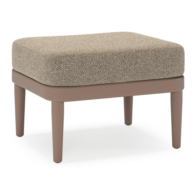 Pouf Orso en aluminium taupe et coussins en all weather cosytica Madagascar Burch