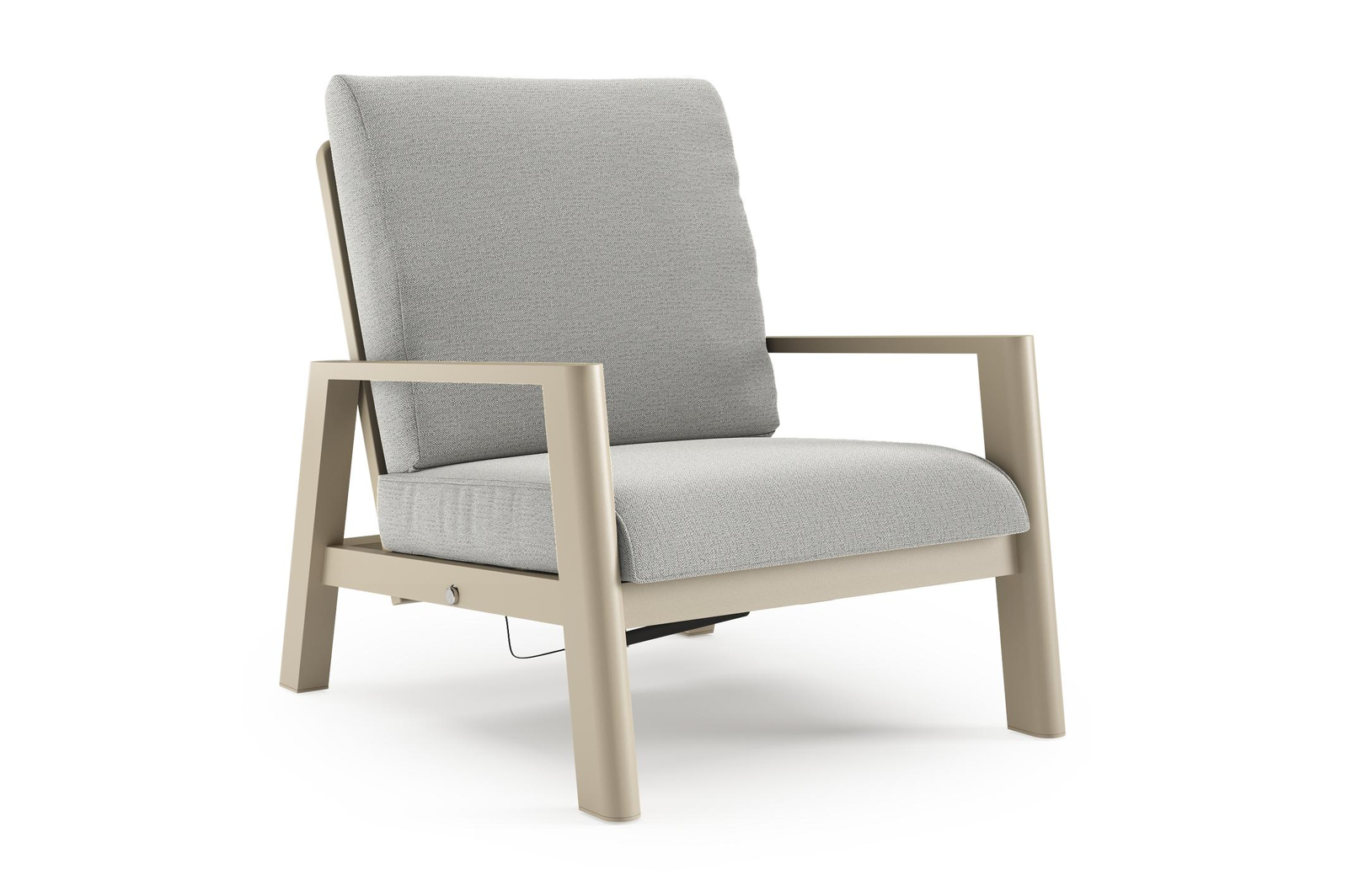 Cirello loungestoel in beige aluminium met savane nimbus all weather sunbrella® luxe kussen