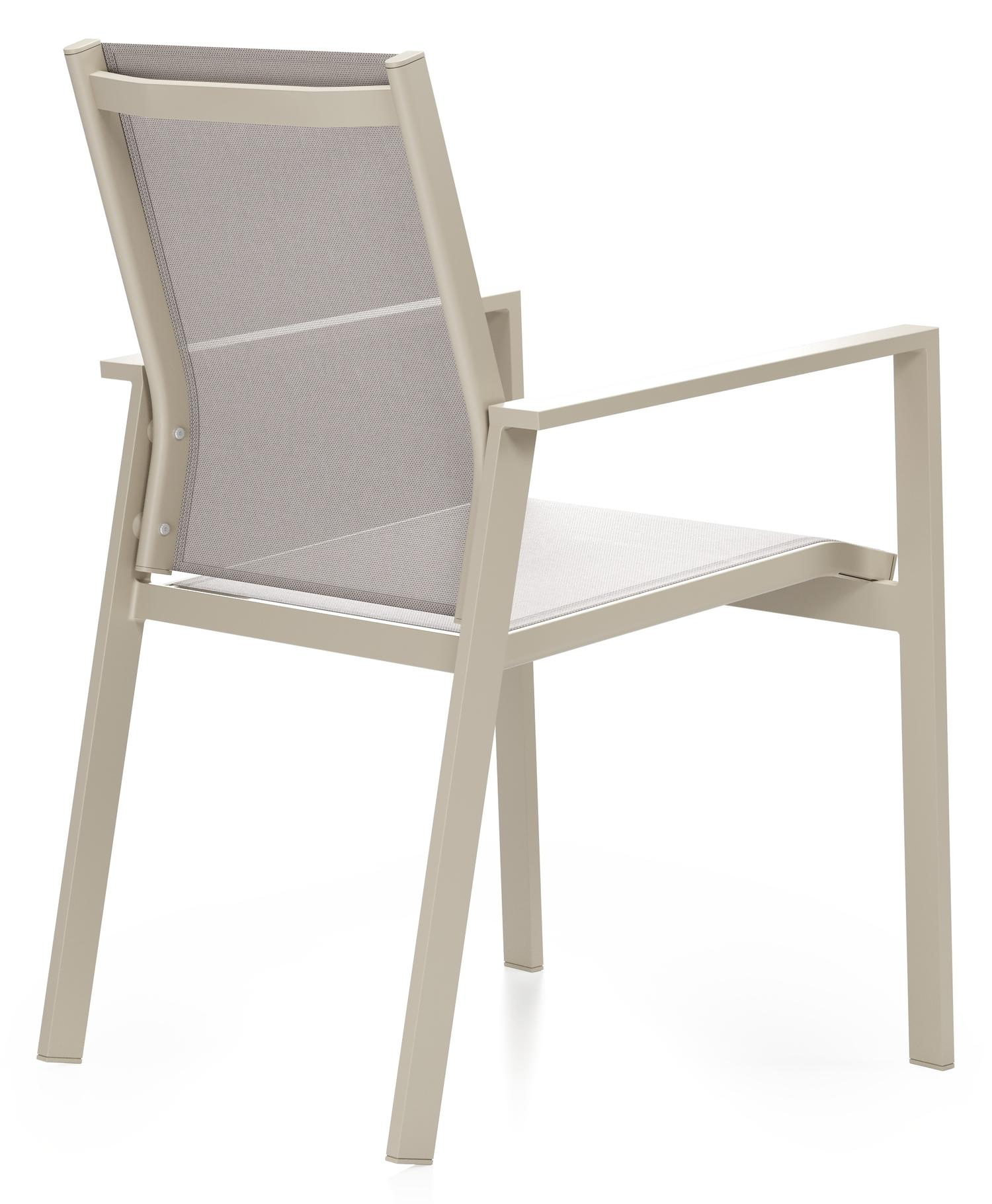 Bahia tuinstoel in beige aluminium en beige single textileen