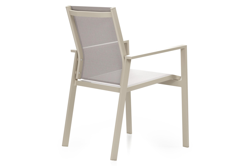Bahia tuinstoel in beige aluminium en beige single textileen