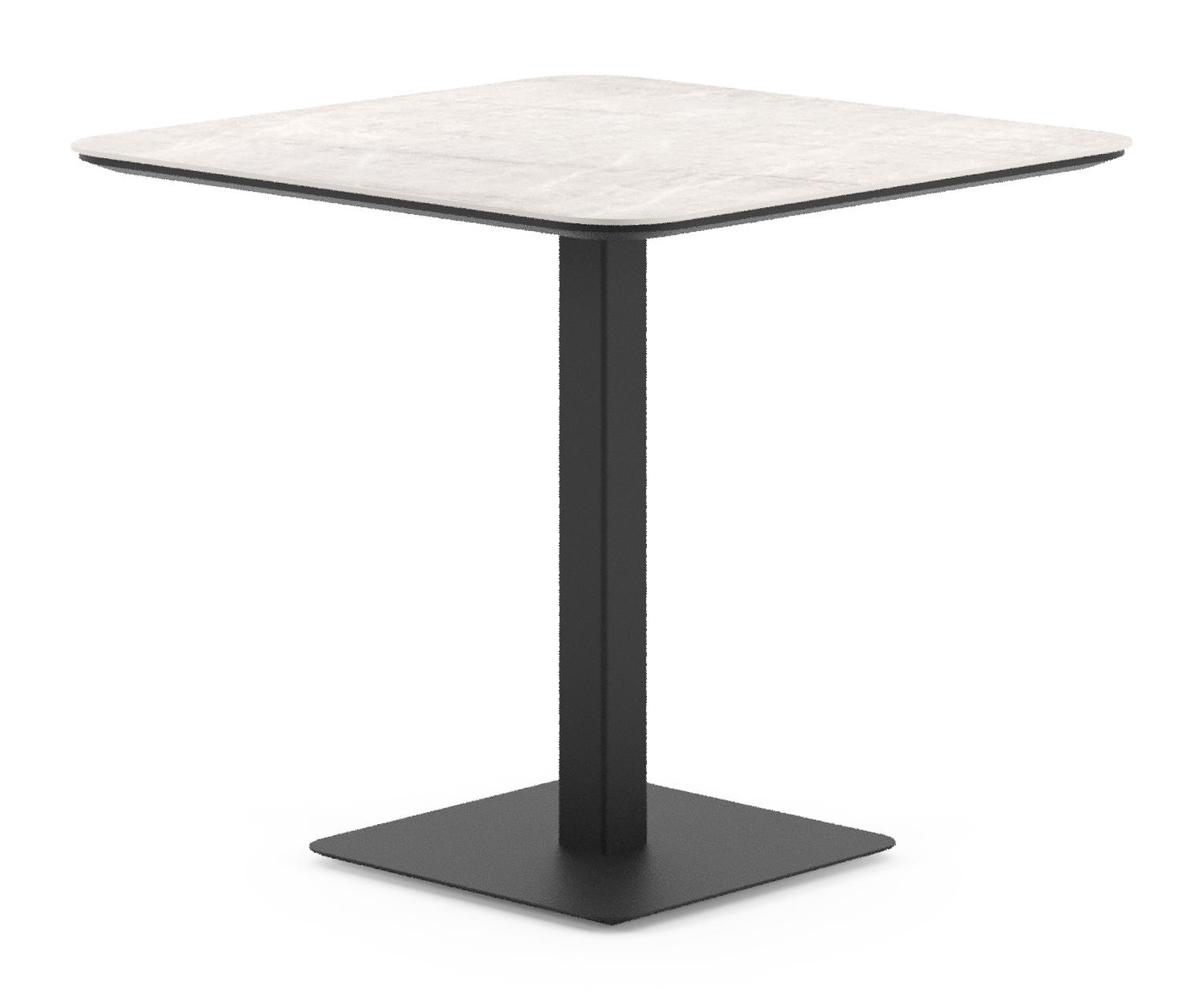 Fano tuintafel afgerond vierkant in zwart aluminium en volkeramiek Taj Mahal - L 80 x B 80 x H 72.5 cm