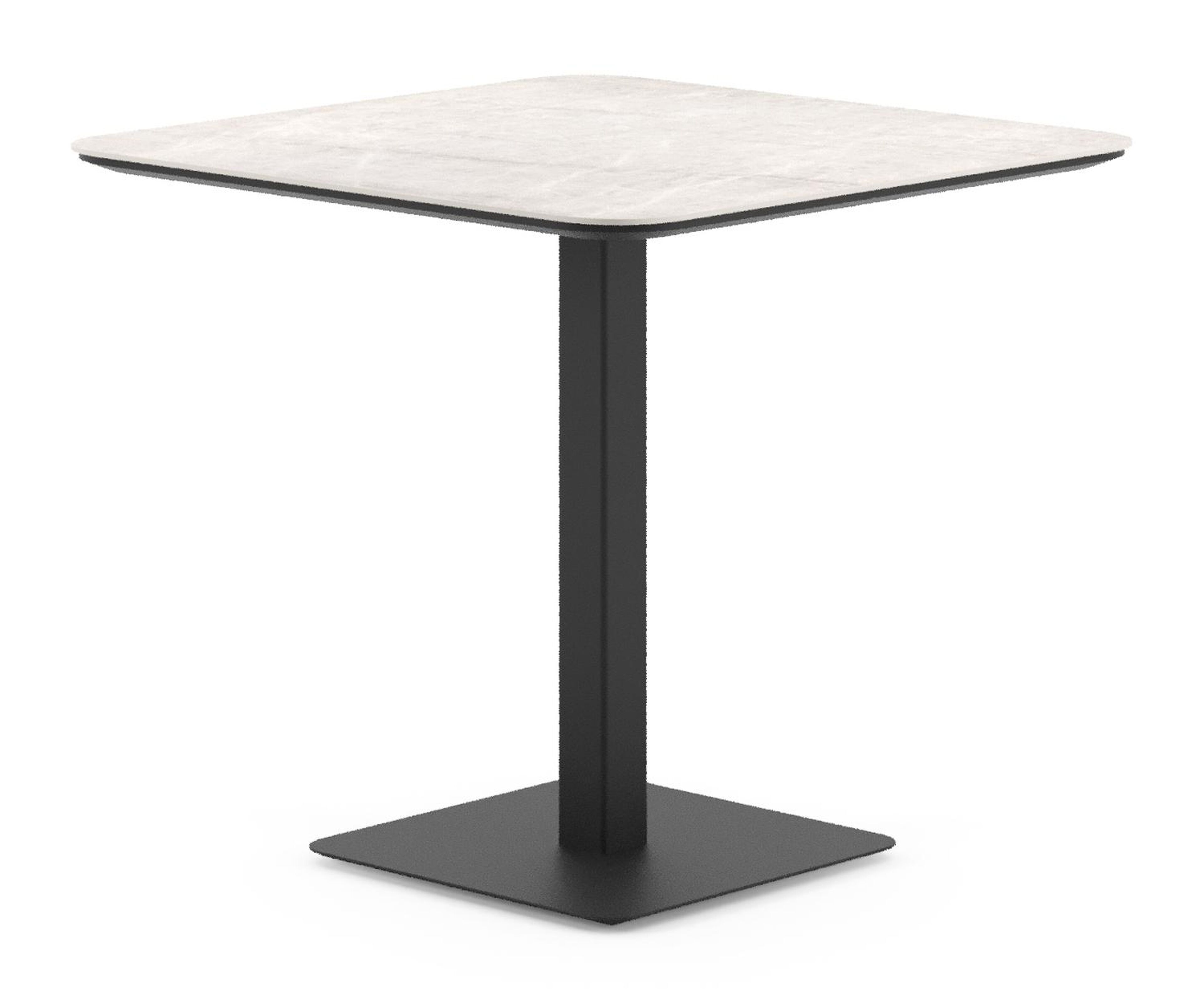 Fano kantelbare tuintafel afgerond vierkant in zwart aluminium en volkeramiek Taj Mahal - L 80 x B 80 x H 73 cm