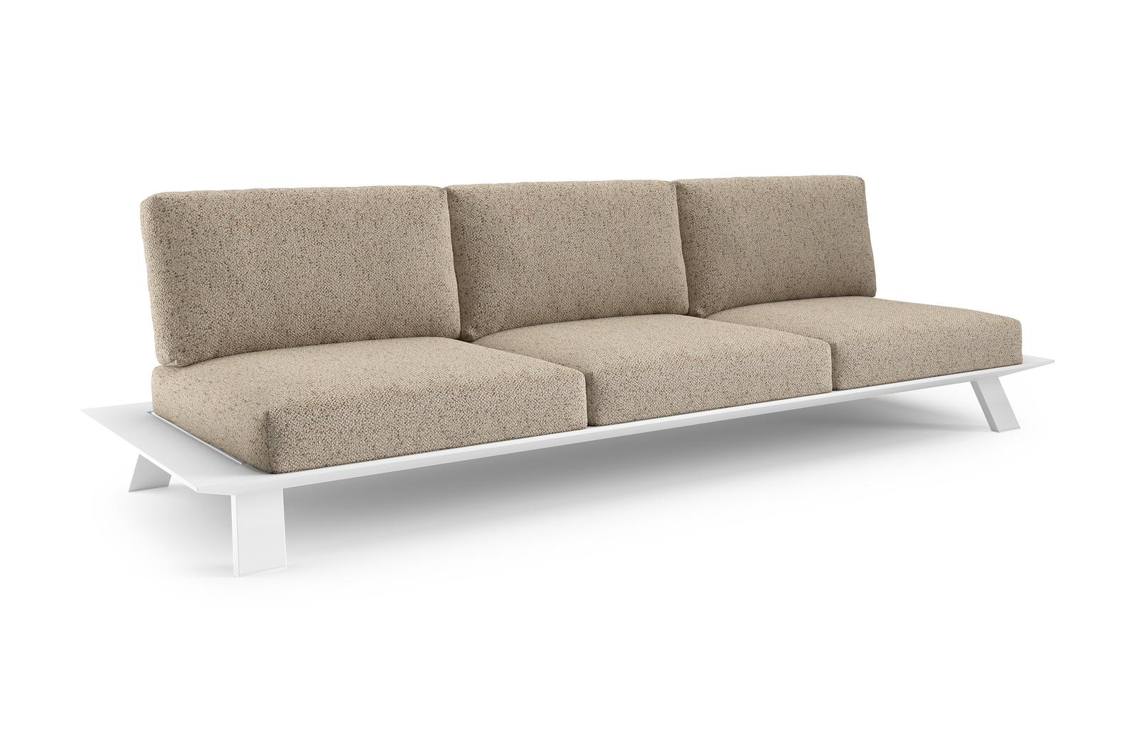 Cesano loungebank in wit aluminium met bora jungle all weather Cosytica kussen