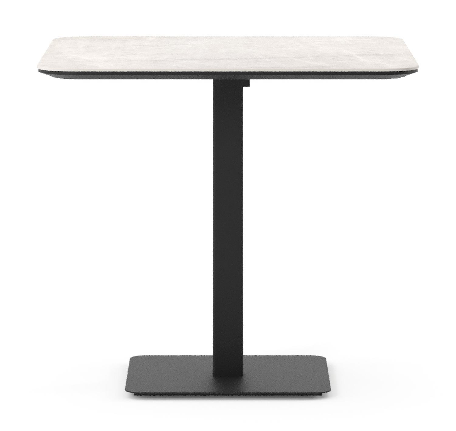 Fano tuintafel afgerond vierkant in zwart aluminium en volkeramiek Taj Mahal - L 80 x B 80 x H 72.5 cm