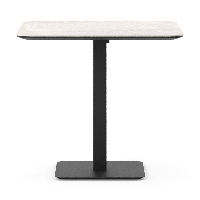 Fano tuintafel afgerond vierkant in zwart aluminium en volkeramiek Taj Mahal - L 80 x B 80 x H 72.5 cm