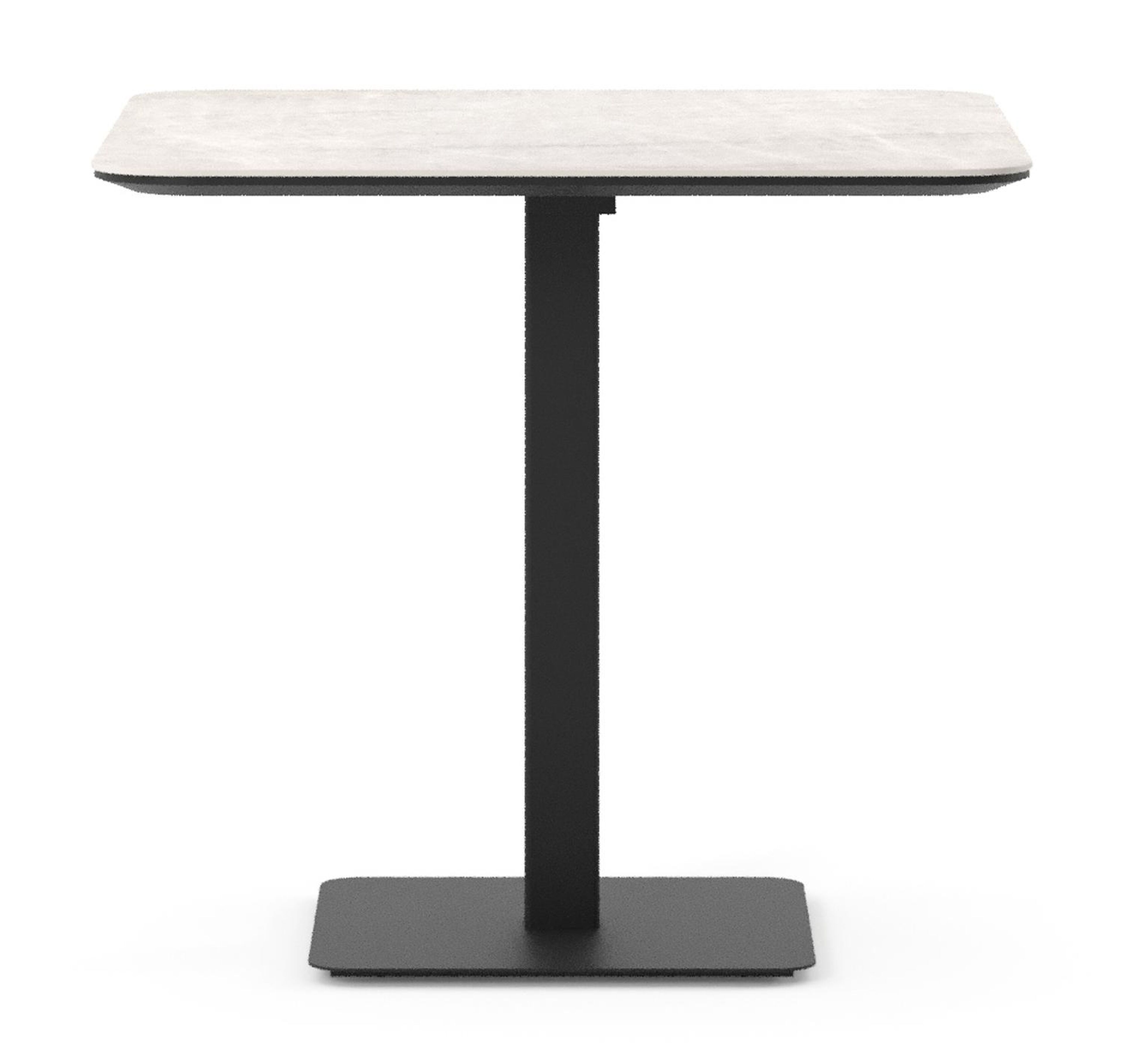Fano kantelbare tuintafel afgerond vierkant in zwart aluminium en volkeramiek Taj Mahal - L 80 x B 80 x H 73 cm