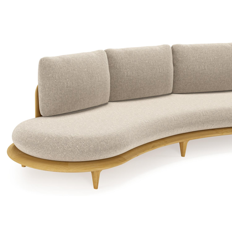 Bomero loungebank in teak met chartres pewter all weather sunbrella® luxe kussen