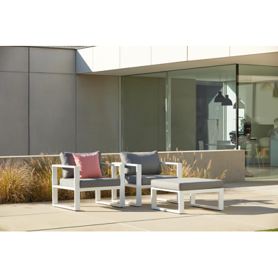Livo loungeset in wit aluminium met grijs weather+ softtouch kussens
