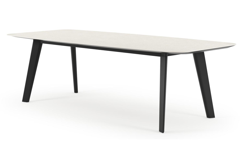 Table de jardin Lacrima en aluminium noir et céramique pleine shilin - Lg 255 x Larg. 115 x H 74 cm
