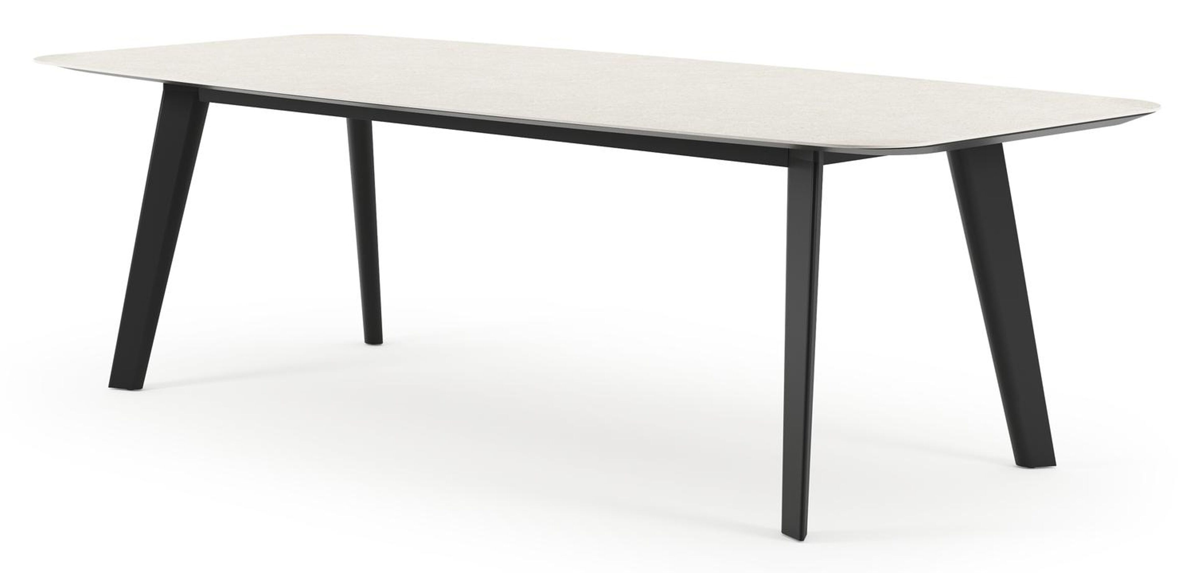 Lacrima tuintafel in zwart aluminium en volkeramiek shilin - L 255 x B 115 x H 74 cm