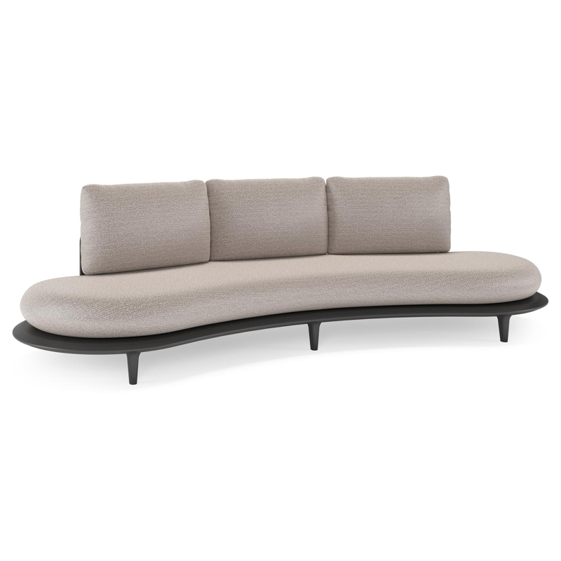 Bomero loungebank in zwart aluminium met wander granite all weather sunbrella® luxe kussen