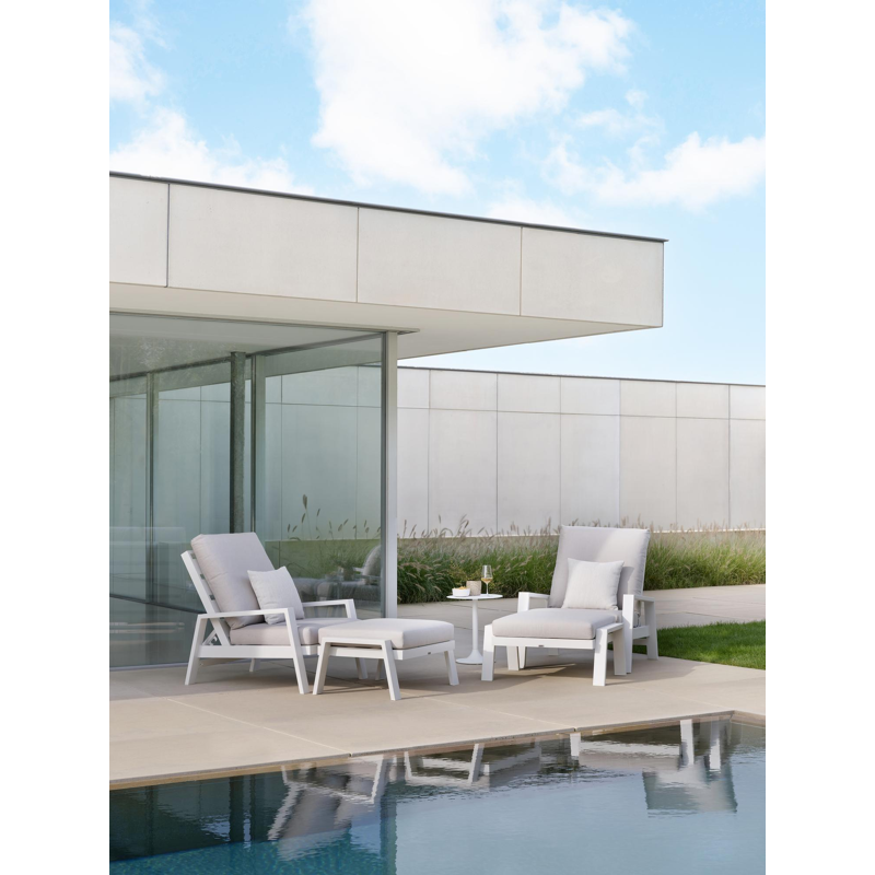 VENETO lounge POUF alu WHITE+AW SUNBRELLA PREMIUM