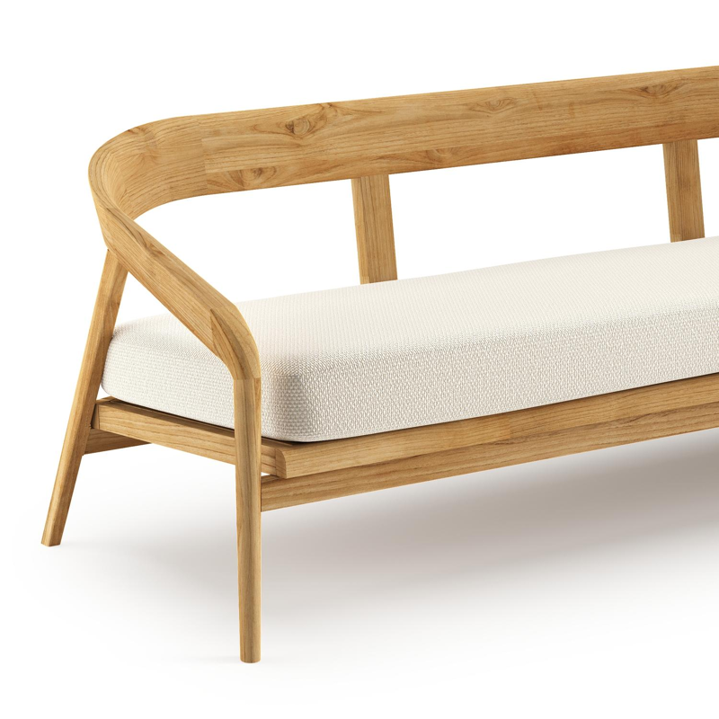 Lacrima loungeset in teak met althea off white all weather Cosytica kussen