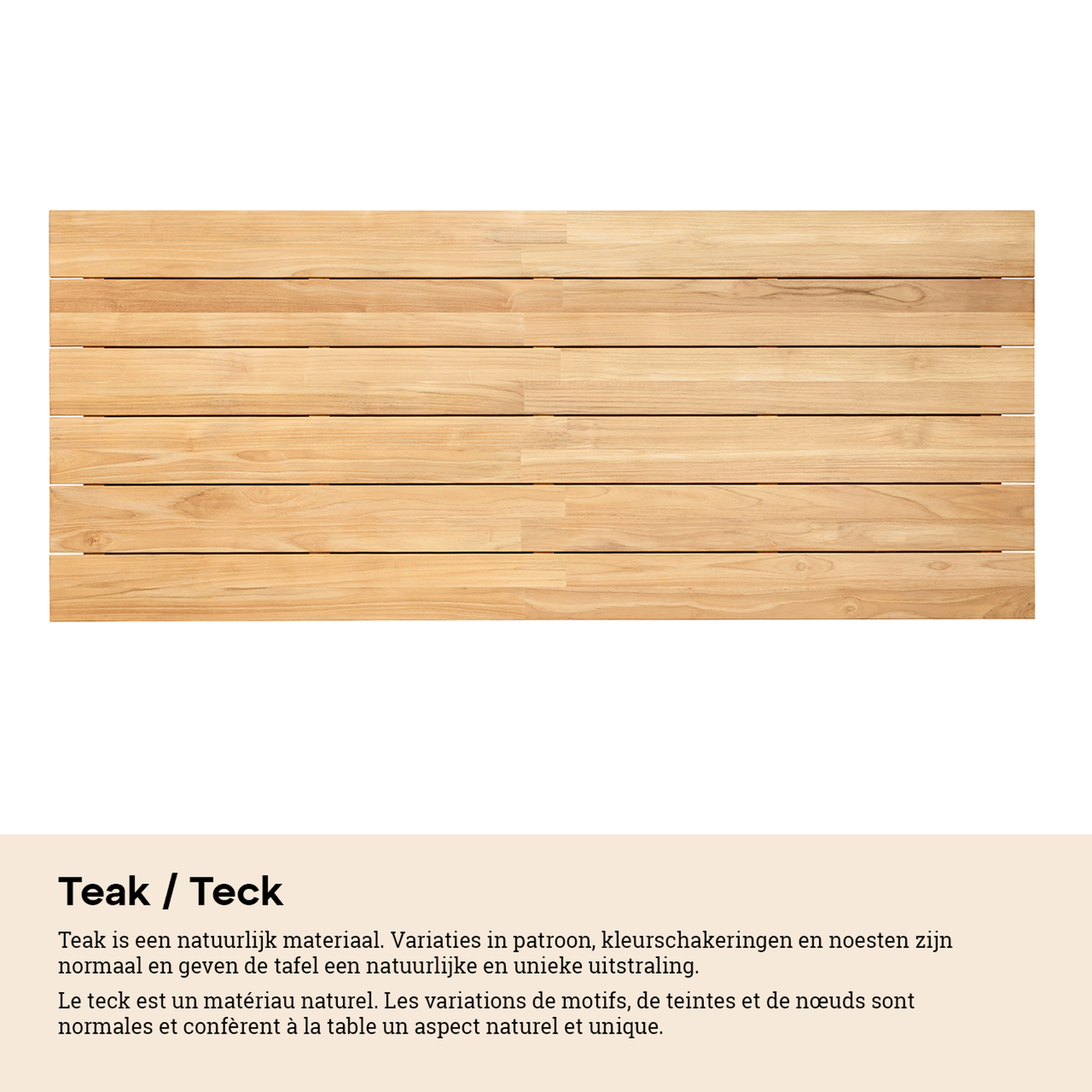 Table de jardin Nano en aluminium noir et teck - Lg 200 x Larg. 100 x H 75 cm