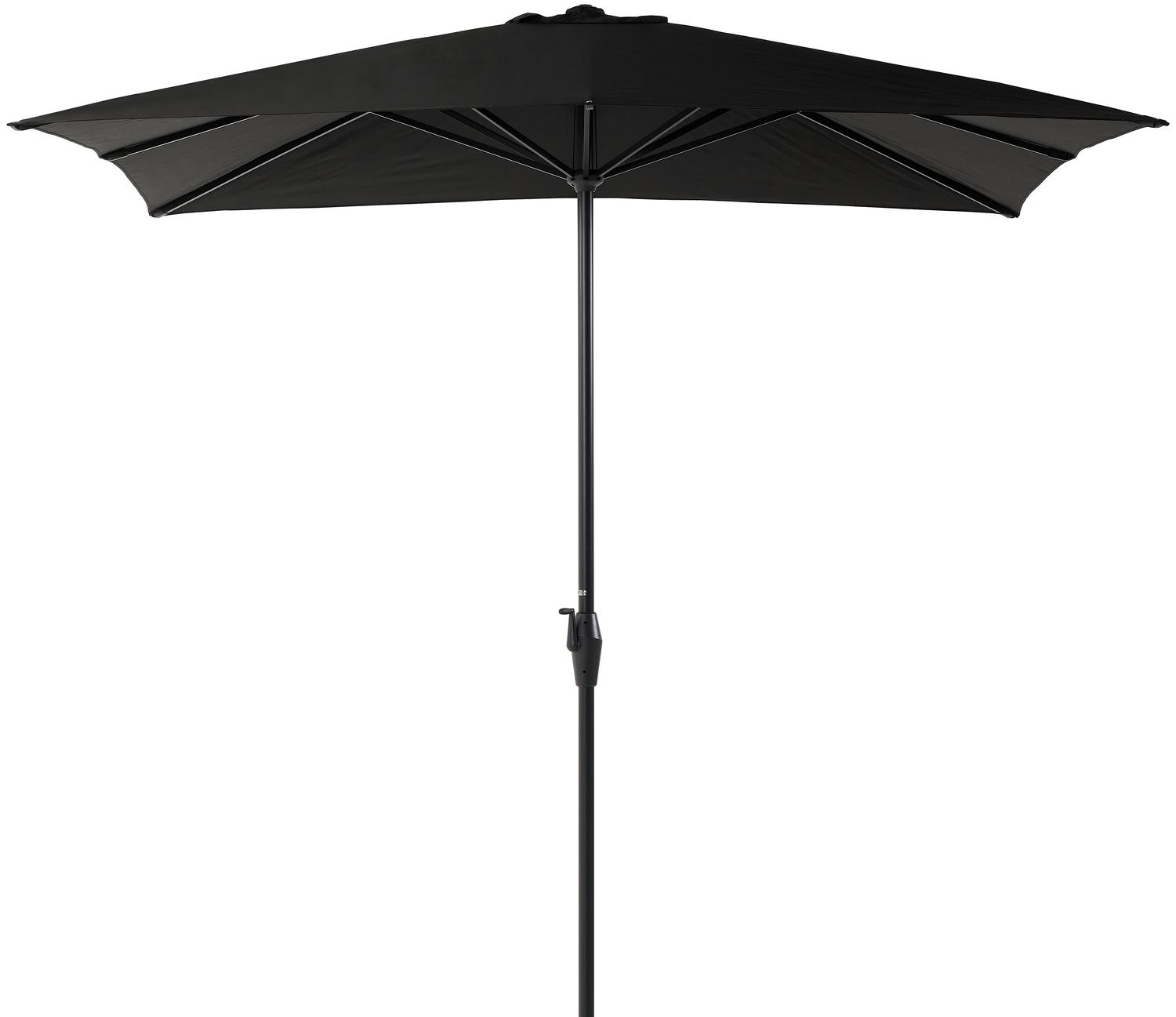 Viola staanparasol in zwart aluminium met zwart weather+ softtouch parasoldoek - L1 300 x L2 300 cm (zonder voet)