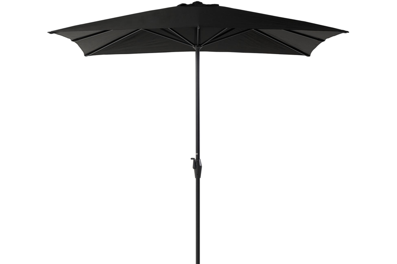 Viola staanparasol in zwart aluminium met zwart weather+ softtouch parasoldoek - L1 300 x L2 300 cm (zonder voet)