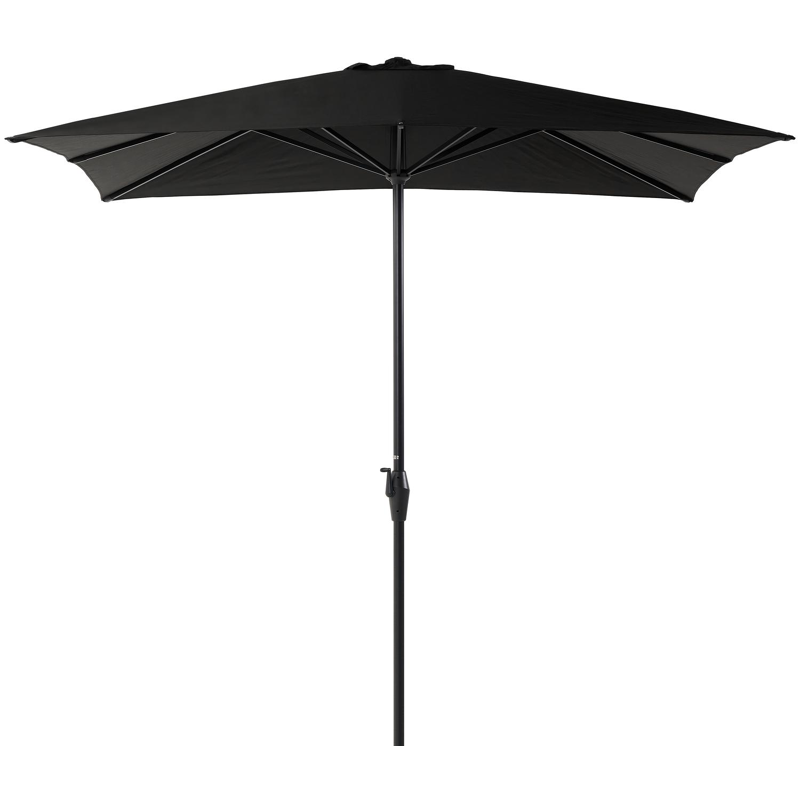 Viola staanparasol in zwart aluminium met zwart weather+ softtouch parasoldoek - L1 300 x L2 300 cm (zonder voet)