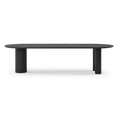Table de jardin Organo oval en aluminium noir et céramique pleine black obsession - Lg. 300 x Lrg. 110 x Haut. 74 cm
