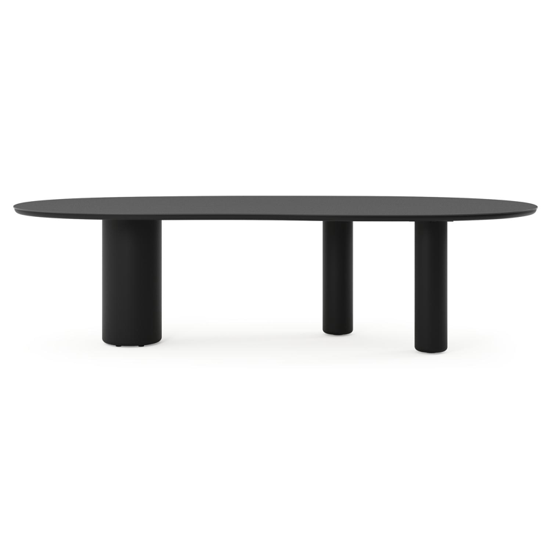 Amico tuintafel organisch in zwart aluminium en volkeramiek Nero Black - L 280 x B 120 x H 73.5 cm
