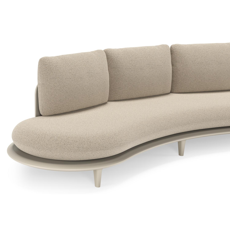 Bomero loungeset in beige aluminium met marbella beige all weather cosytica kussen