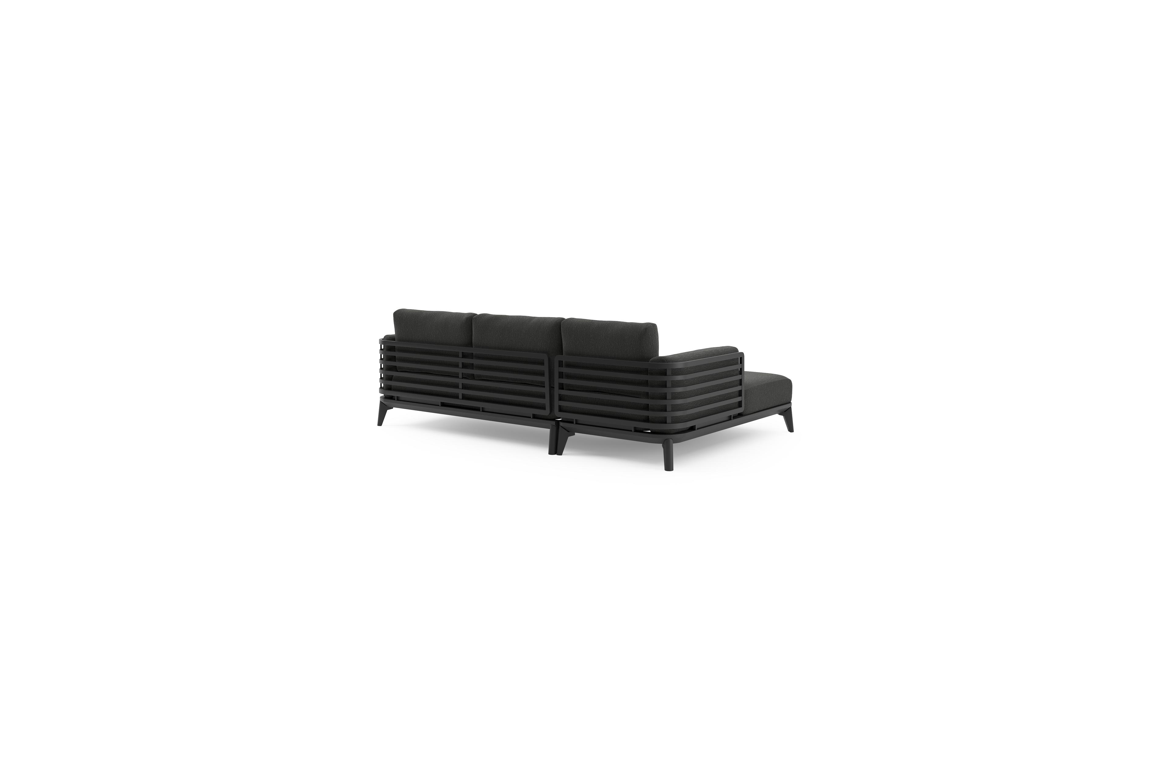 Mosa loungehoek in zwart aluminium met sky black weather+ softtouch kussen