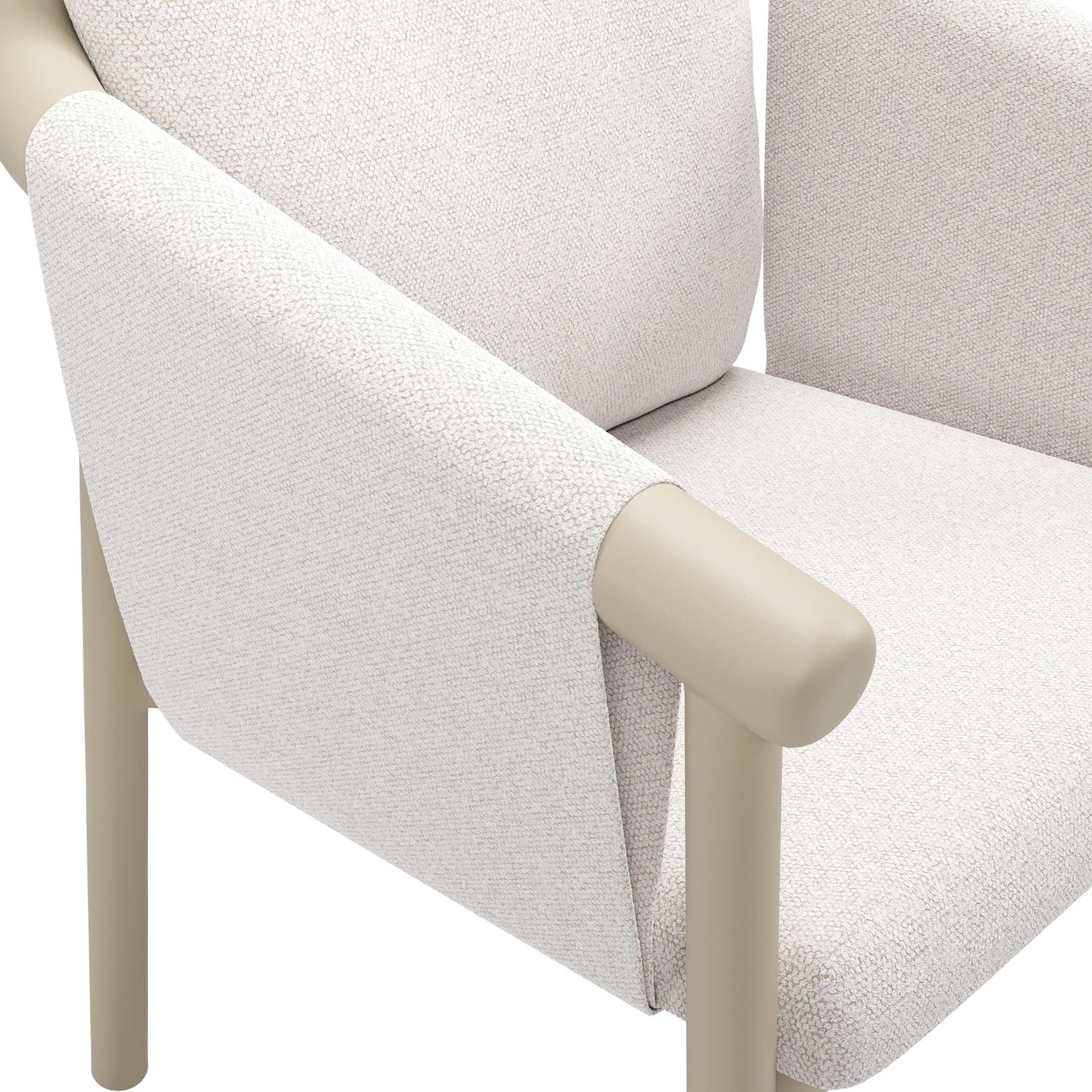 Amico stapelbare tuinstoel in beige aluminium met stoelkussen in All Weather Solica Ego Eggshell